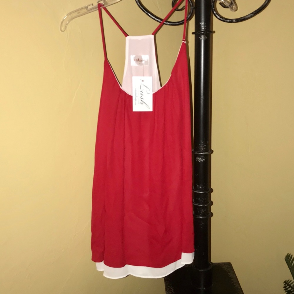 ***NWT - Embrace Red/White layered Tank - Sz Lg